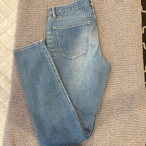 Madewell Light Blue Patch-Front Straight Jeans
